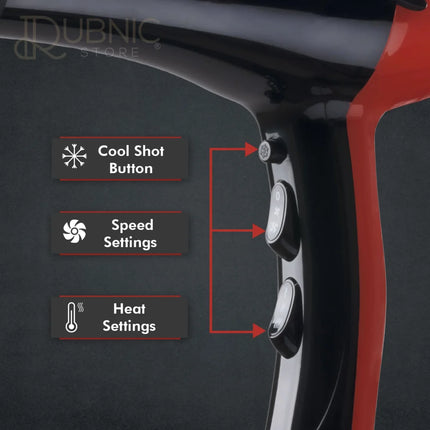 VEGA Professional Pro Dry Hair Dryer Red (VPVHD-07) - HAIR