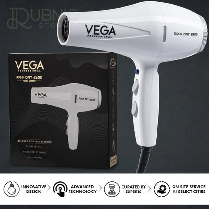 VEGA Professional Pro Dry Hair Dryer White (VPPHD-08) - HAIR
