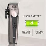 a silver electric shaver with a battery on it