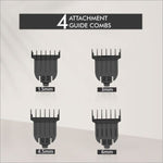a set of four attachments for a hair clipper