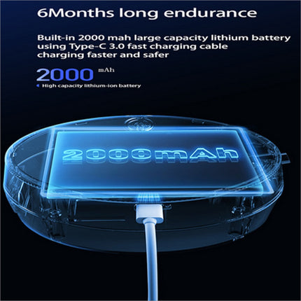 Transparent oval 2000mah lithium-ion battery with type-c 3.0 port and blue display for w1 soap dispenser smart touchless use