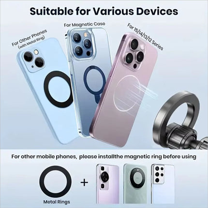 Magnetic phone ring in sleek black designed for seamless attachment to x035 universal car magnetic phone holder