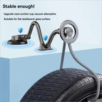 Black metal x035 universal car magnetic phone holder with flexible gooseneck arm and suction cup base for dashboard use