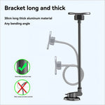 A sturdy 30cm thick aluminum bracket with black finish and flexible gooseneck for x035 universal car magnetic phone holder