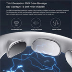 Silver-colored xiaomi youpin jeeback g20 neck massager with two oval pads and three-level constant temperature hot compress