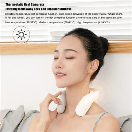 White xiaomi youpin jeeback g20 neck massager with ergonomic design and three-level constant temperature hot compress