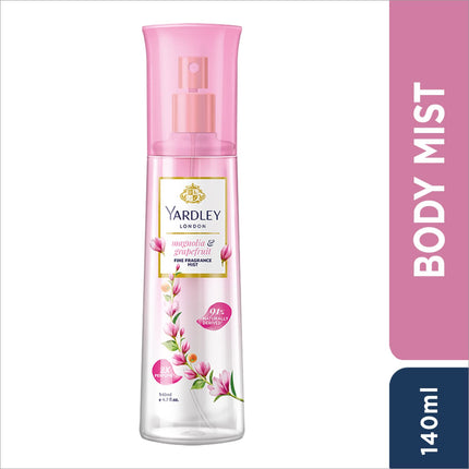 a bottle of yardley body mist on a white background