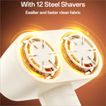 White yesido ec20 dual head fabric shaver with 12 steel blades and led display for efficient lint removal