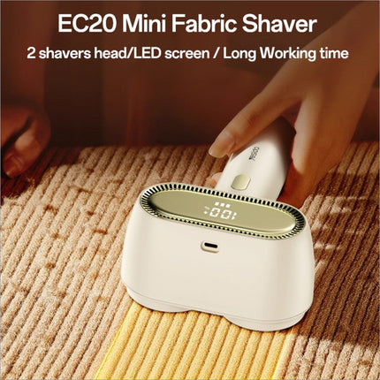 White yesido ec20 dual head fabric shaver with led display and 12 blades for lint and pilling removal