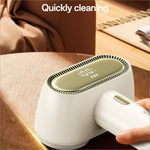 White handheld yesido ec20 dual head fabric shaver with olive green LED digital display and sleek modern design