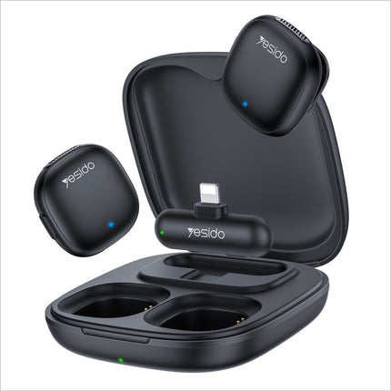 Black yesido kr20 ip plug wireless earbuds with charging case matte finish and blue lights for high fidelity audio