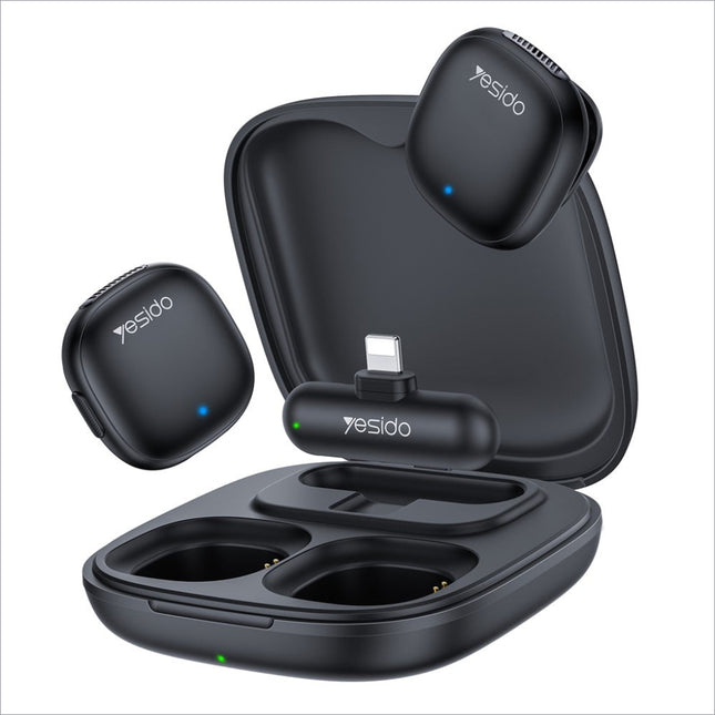Black yesido kr20 ip plug wireless earbuds with charging case matte finish and blue lights for high fidelity audio