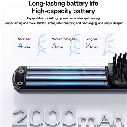 Yesido mg23 wireless hair straightener brush in black and silver with 2000mah battery and digital display