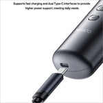 Black yesido portable charger with dual type-c ports and matte finish for wireless hair straightener use