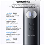 Silver yesido mg23 wireless hair straightener brush with digital display five adjustable heat settings for styling