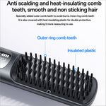 Yesido mg23 black wireless hair straightener brush with heat-insulating plastic and dual comb teeth for smooth styling