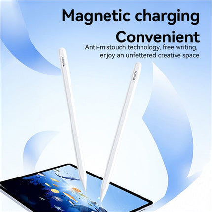 White YESIDO ST18 ipad stylus pen with magnetic wireless charging and anti-mistouch technology for touch screens