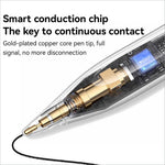 Yesido st18 ipad stylus pen transparent with gold-plated copper core tip and visible internal circuitry for touchscreens