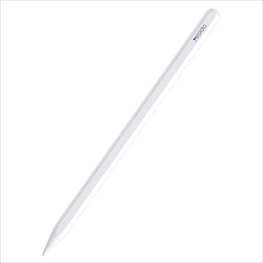 White yesido stylus pen with sleek smooth surface and tapered tip for ipad stylus pen wireless charging use