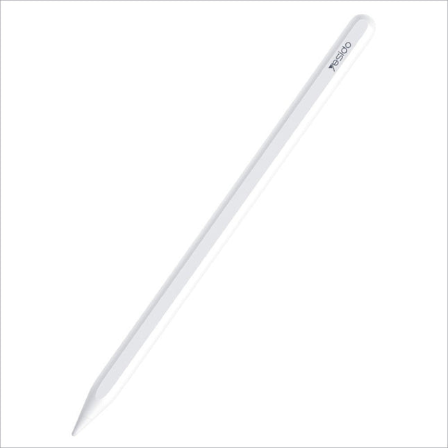 White yesido stylus pen with sleek smooth surface and tapered tip for ipad stylus pen wireless charging use