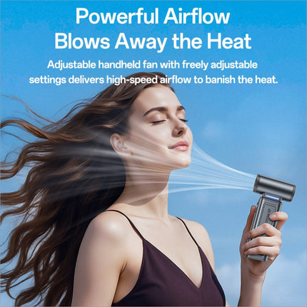 Yesido yf19 silver handheld fan with adjustable high speed settings for powerful outdoor high speed dust blower use