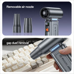 Yesido yf19 silver and black handheld high speed dust blower with removable nozzles for gap dust removal