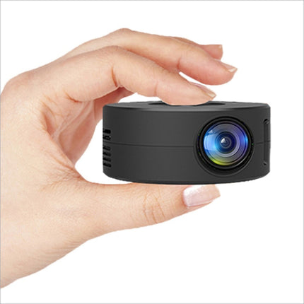 Black yt200 usb rechargeable mini projector emitting blue and green light ideal for korean skin care video tutorials