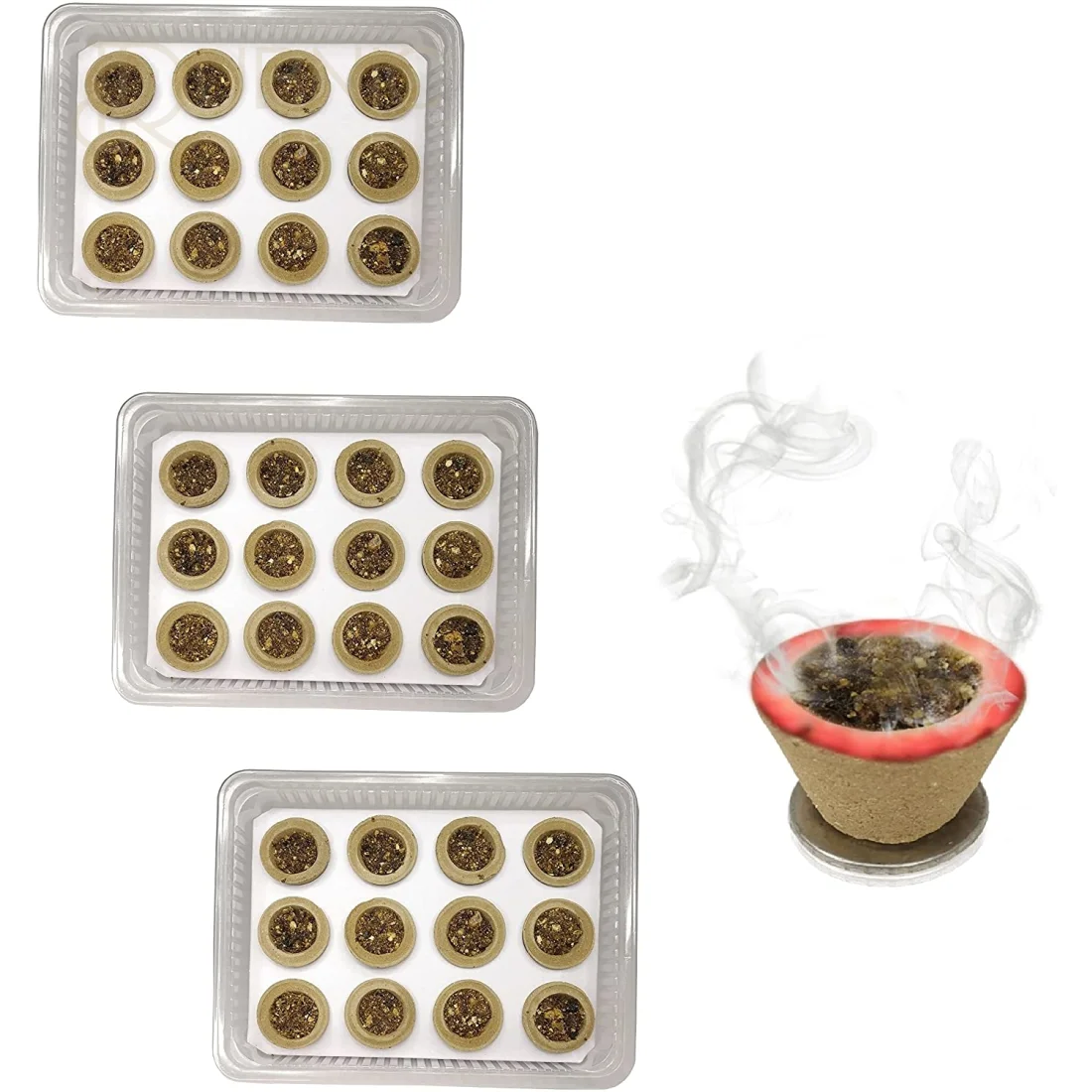 AIRANCE Sandalwood Sambrani Dhoop Cups 36 Pcs SMALL - dhup