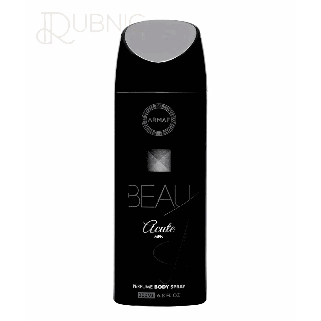 Armaf Beau Acute men's 200ml sophisticated woody aromatic deodorant body spray bottle