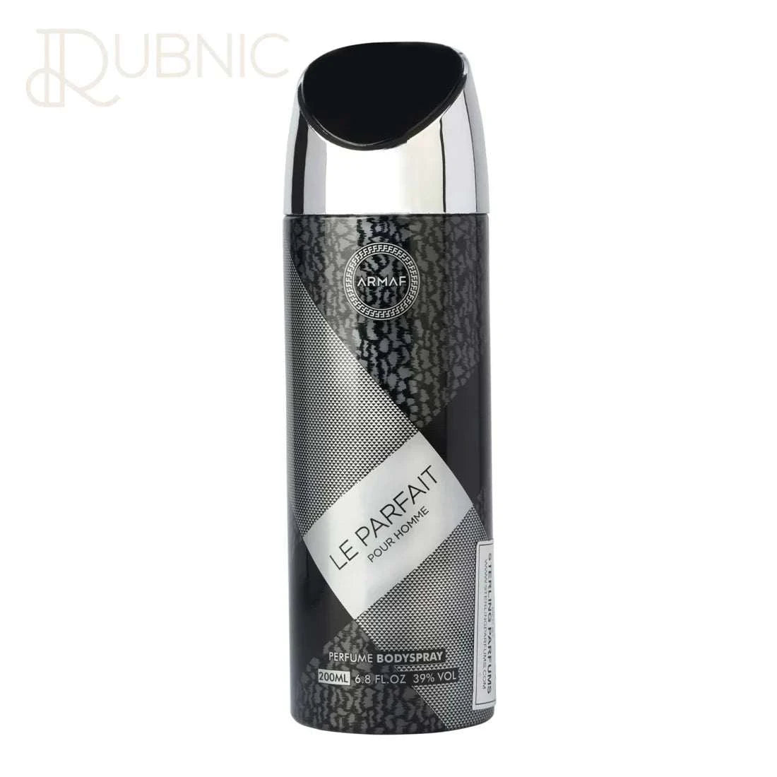 Armaf Le Parfait men's deodorant body spray 200ml black silver bottle