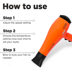 Ikonic Me Ultralight 2000 Hair Dryer - Orange - HAIR DRYER
