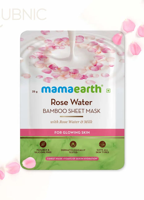 Mamaearth Rose Water Bamboo Sheet Mask 25GM - SHEET MASK