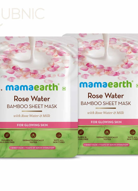 Mamaearth Rose Water Bamboo Sheet Mask 25GM*2 - SHEET MASK