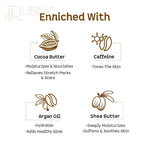 mCaffeine Body Butter for Dry Skin for Women & Men (250gm) -