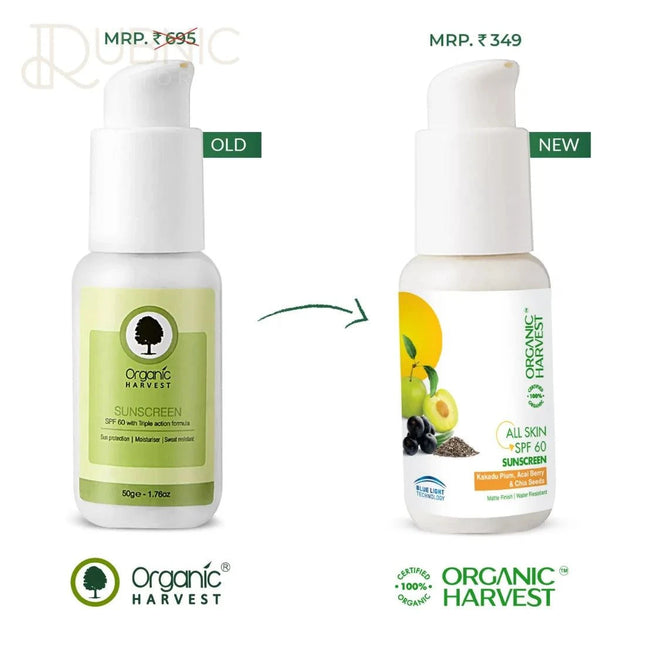 Organic Harvest Sunscreen SPF 60 with Triple Action Formula