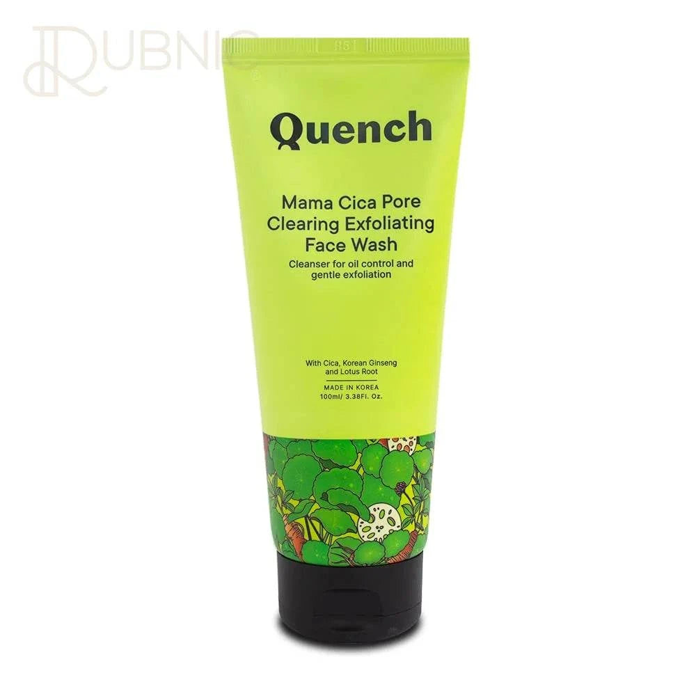Quench Botanics Mama Cica Pore Clearing Exfoliating Face Wash tube with natural botanical design