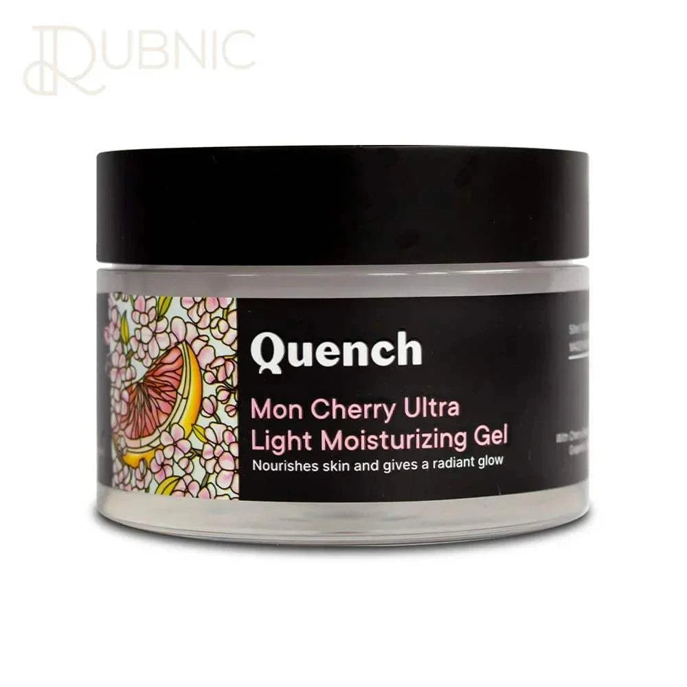 Quench Botanics Mon Cherry Ultra Light Moisturizing Gel 50ml container with floral and fruit design on label