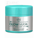 The Beauty Co. Glitter Glow Mask peel off with green tea and aloe vera in turquoise jar