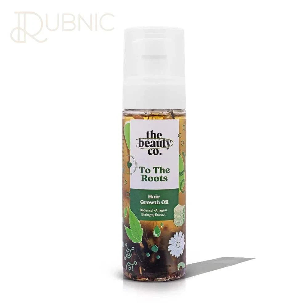 The Beauty Co. To The Roots Hair Growth Oil bottle with natural ingredients for hair growth and scalp hydration